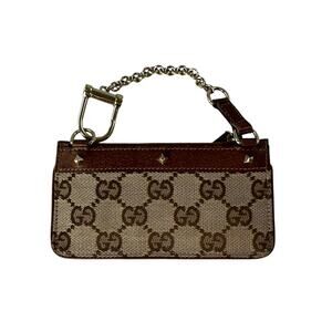 Gucci Studded Monogram Key Pouch